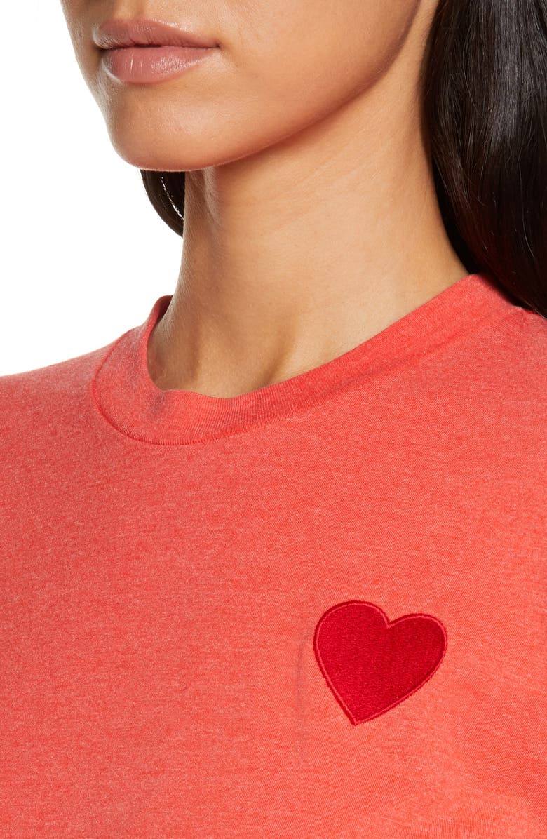 Aviator Nation Heart Embroidered T-Shirt, Alternate, color, Red