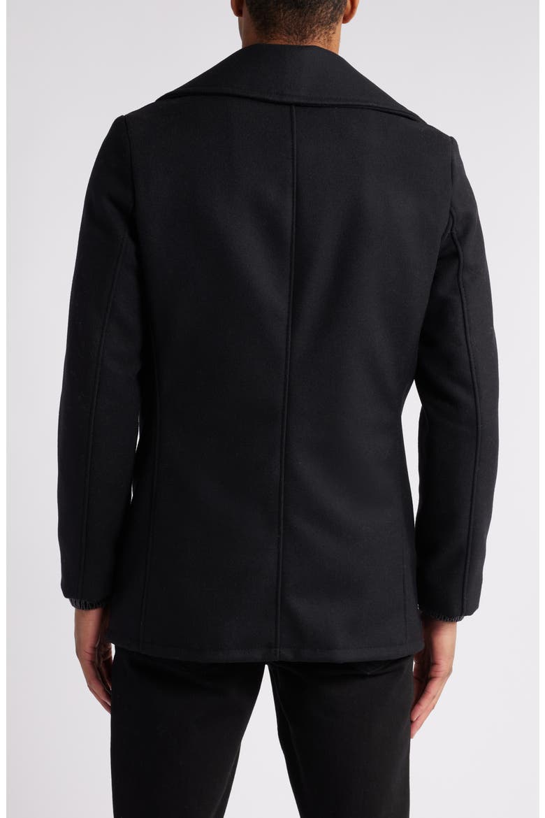 Wool Blend Peacoat, Alternate, color, NAVY