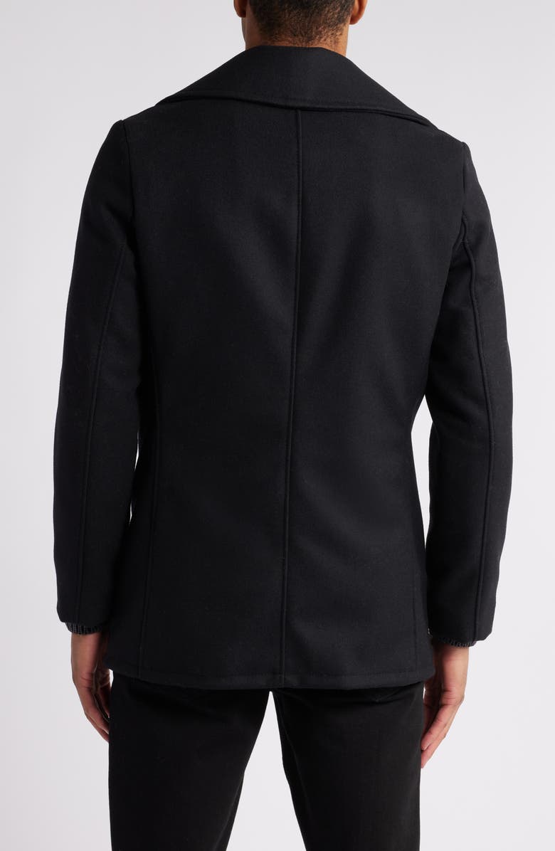 Schott NYC Wool Blend Peacoat, Alternate, color, Navy