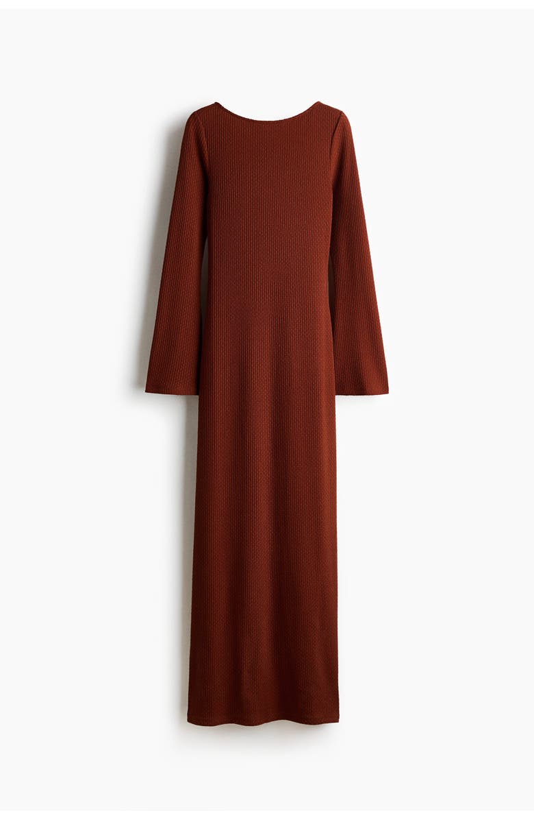 H&M Textured-knit Maxi Dress, Main, color, Brown