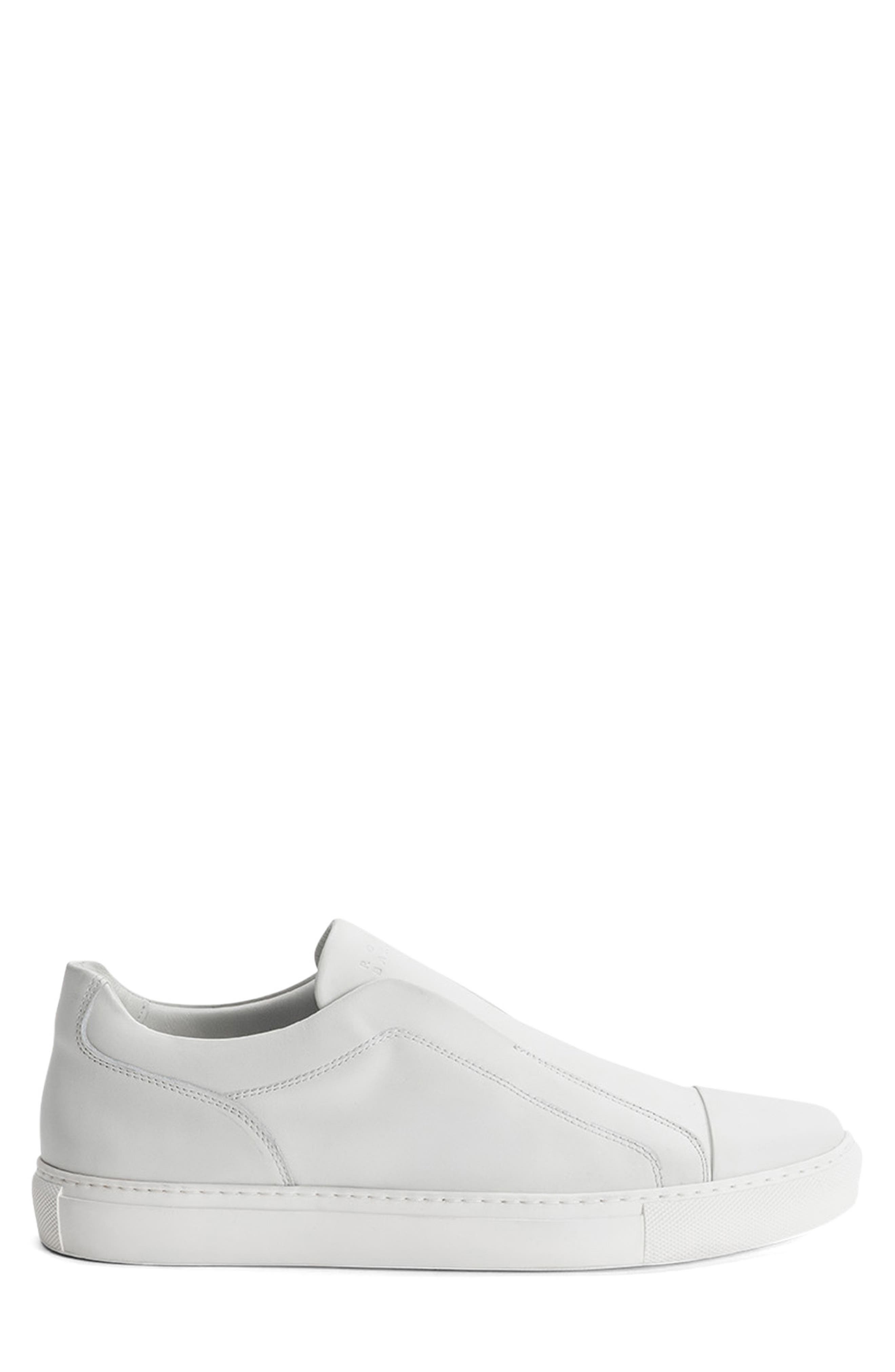 Delta Laceless Leather Slip-On Sneaker, Alternate, color, WHITE