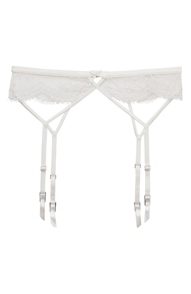 Fleur Du Mal Frankie Lace Garter Belt, Main, color, Ivory