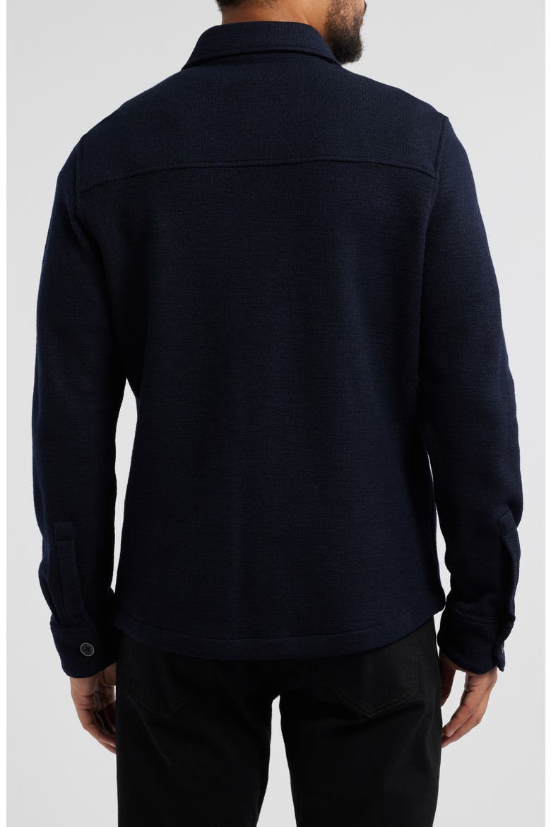 Mezner Wool & Cotton Knit Overshirt, Alternate, color, NAVY