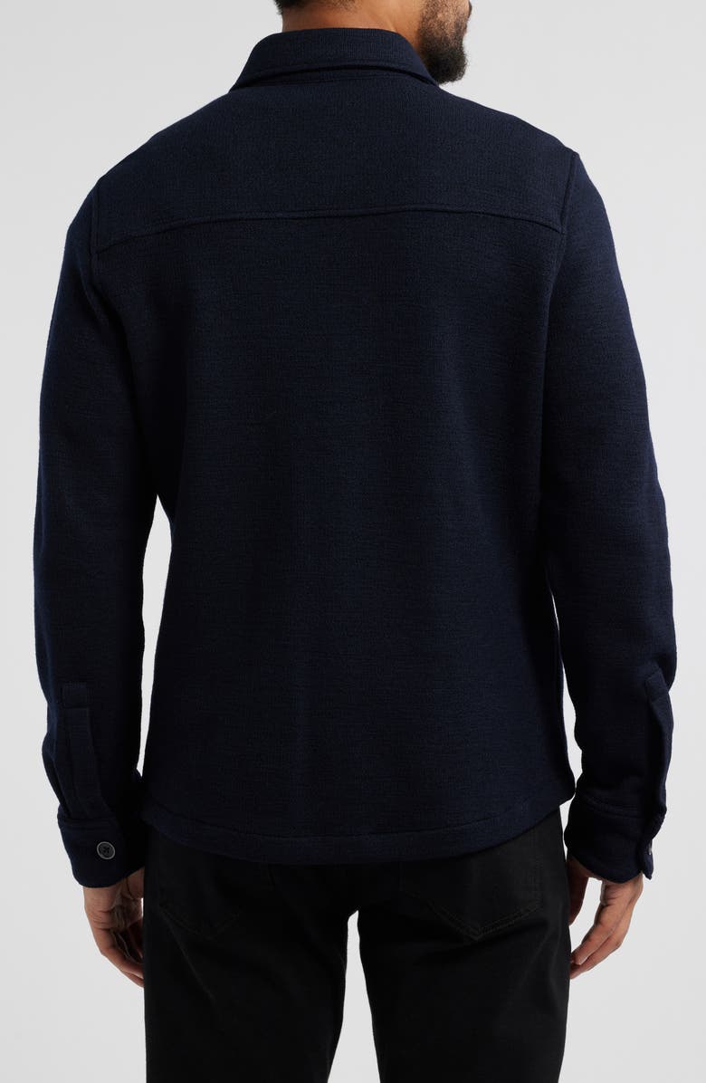 Robert Barakett Mezner Wool & Cotton Knit Overshirt, Alternate, color, Navy