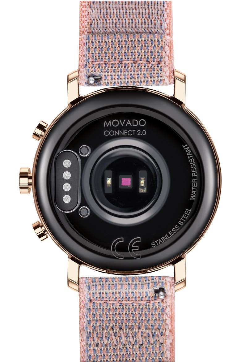 Bold Connect 2.0 Chronograph Woven Strap Smart Watch, 40mm, Alternate, color, PINK SAND / CARNATION GOLD
