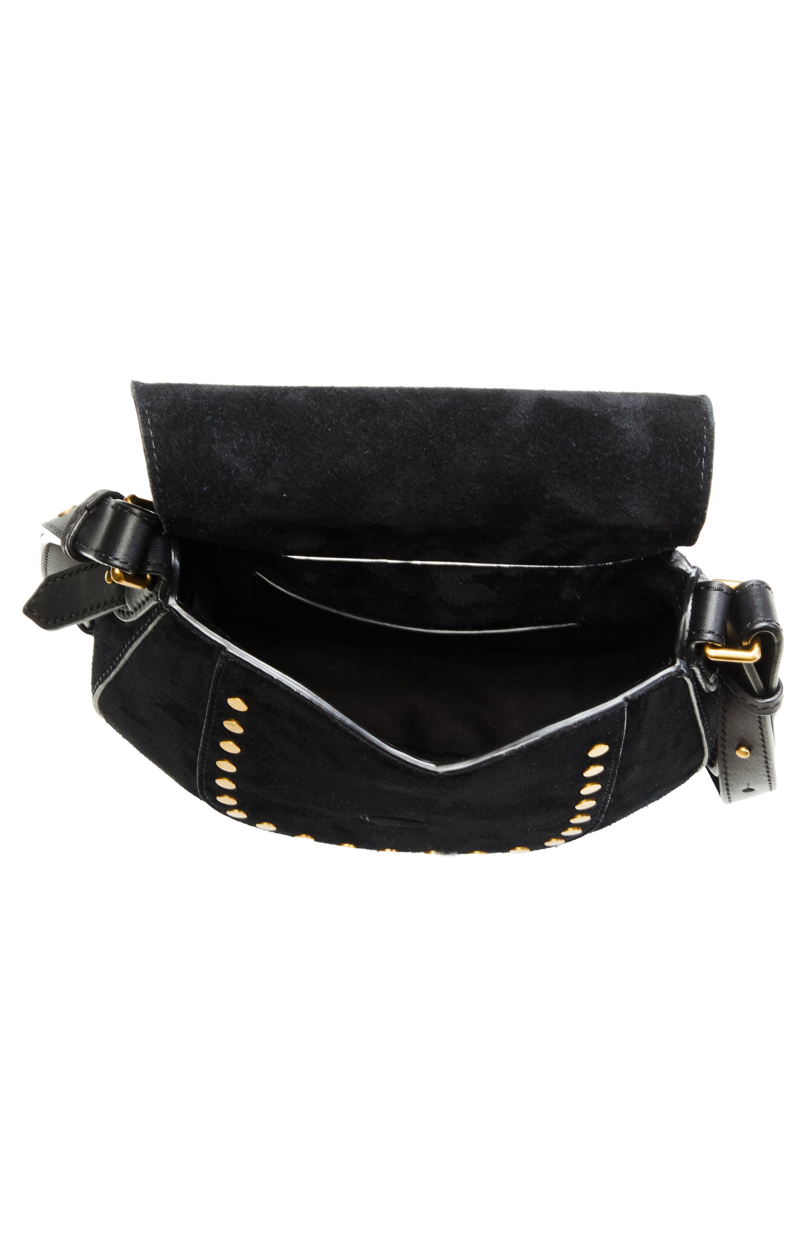Small Altay Suede Shoulder Bag, Alternate, color, BLACK