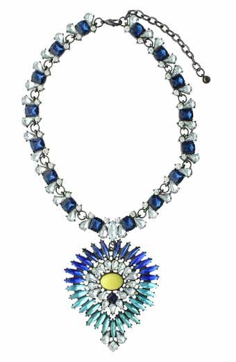 Mixed Stone Pendant Statement Necklace