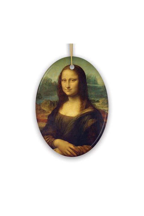 Mona Lisa Renaissance Portrait Oval Ceramic Ornament