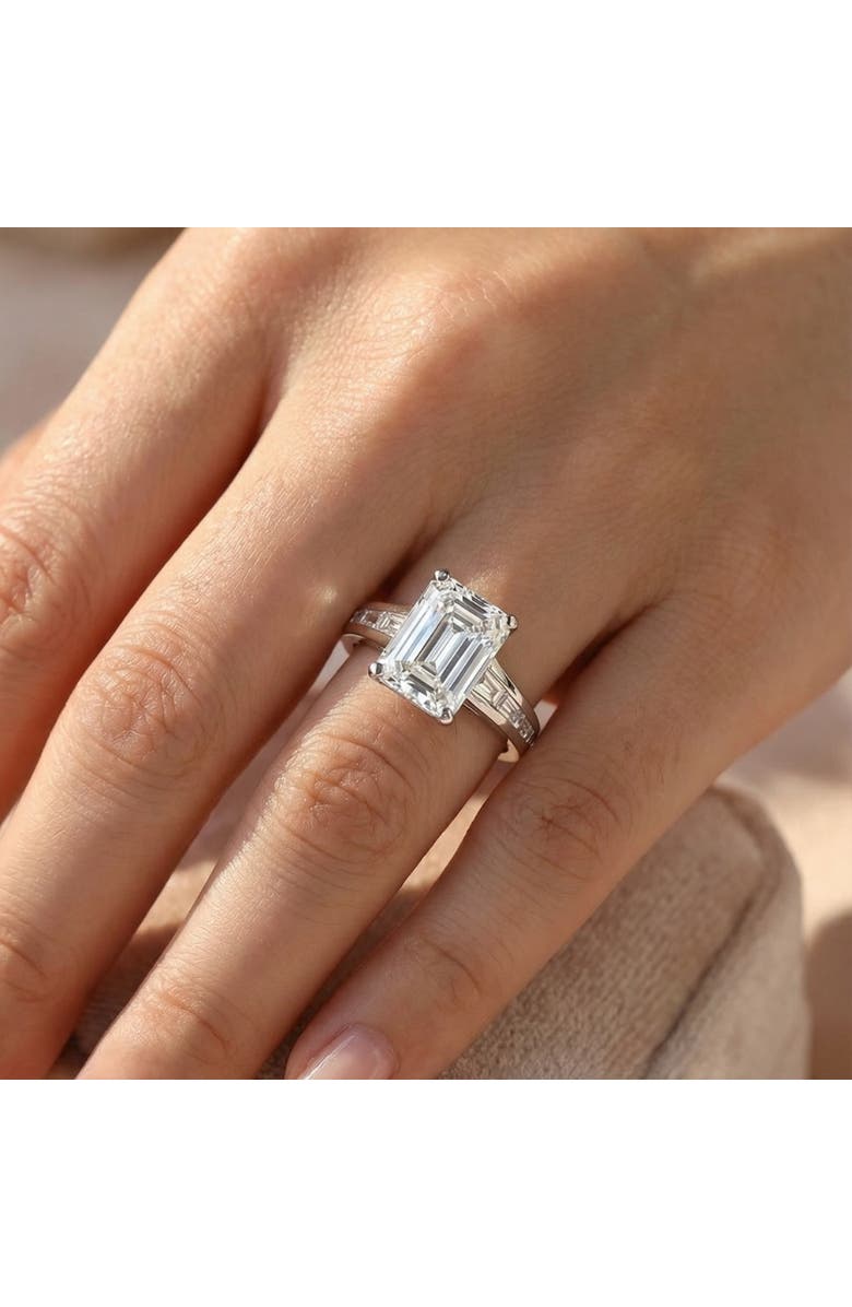 Bliss Diamond Certified 4 1/2Ct Emerald Diamond Baguette Engagement Ring 14k Gold Lab Grown, Alternate, color, 14K White Gold