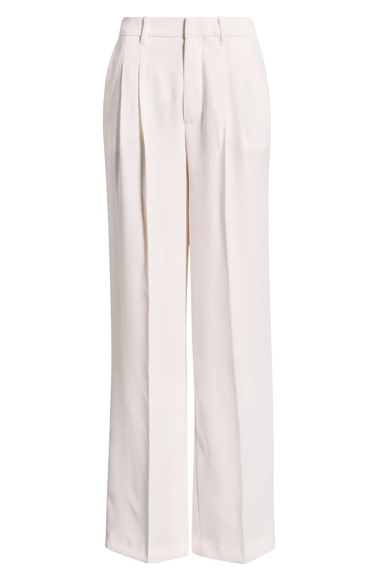Mavi Jeans Pleated Straight Leg Pants, Alternate, color, Coconut Milk