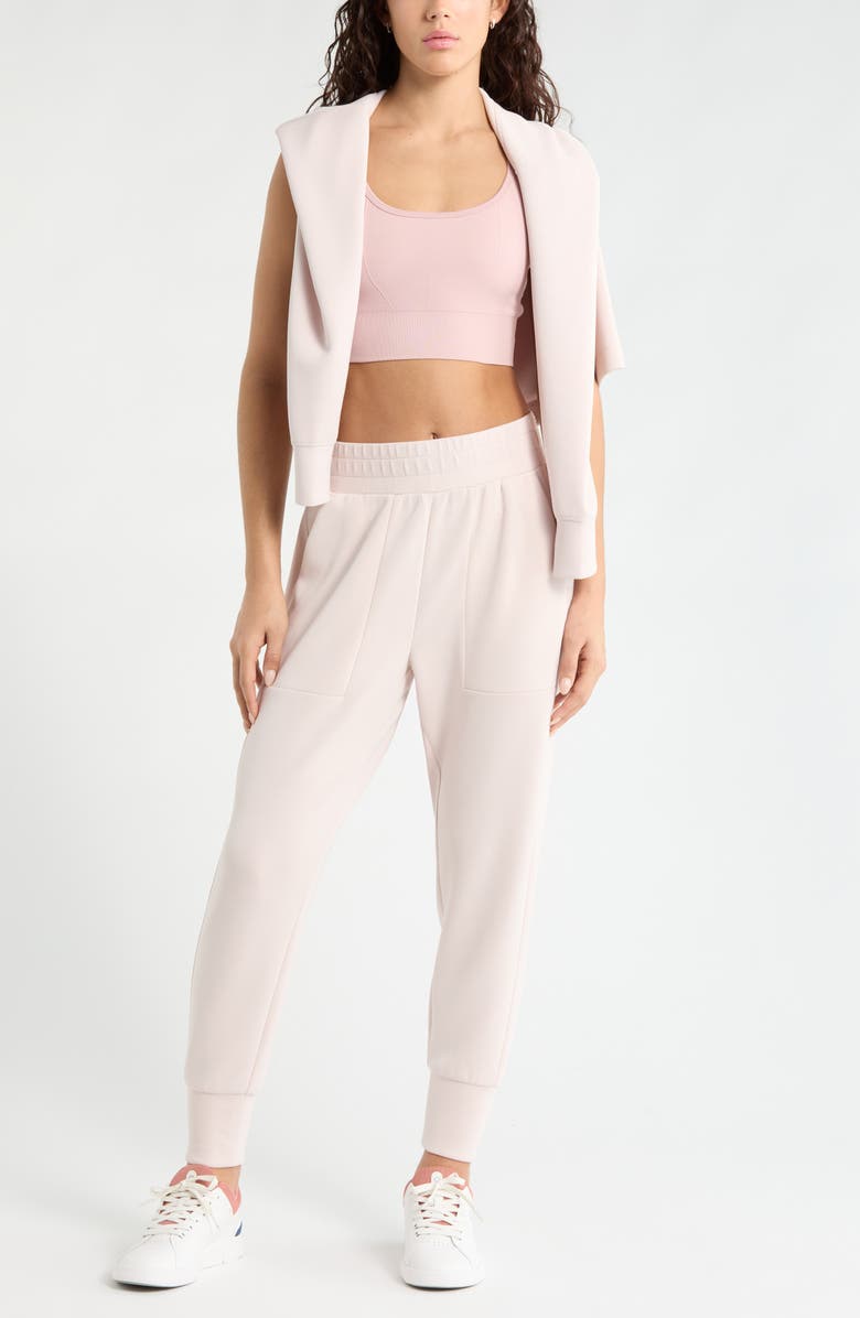 Zella Soft Luxe High Waist Joggers, Alternate, color, Pink Hush