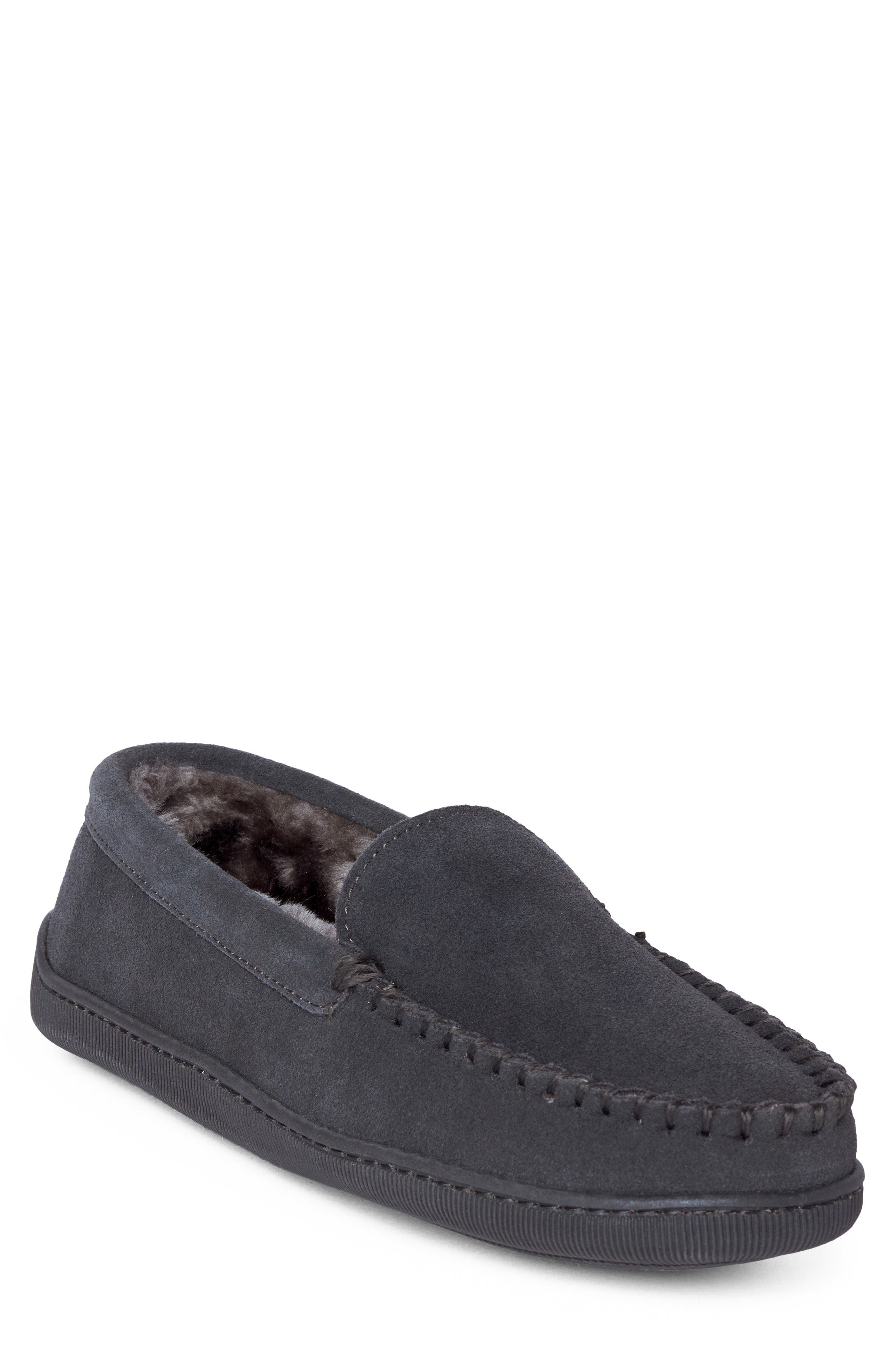 Pile Lined Hardsole Venetian Slipper, Main, color, CHARCOAL