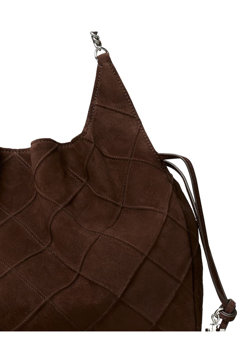 Tory Burch Large Fleming Suede Tote, Alternate, color, Dark Cocoa