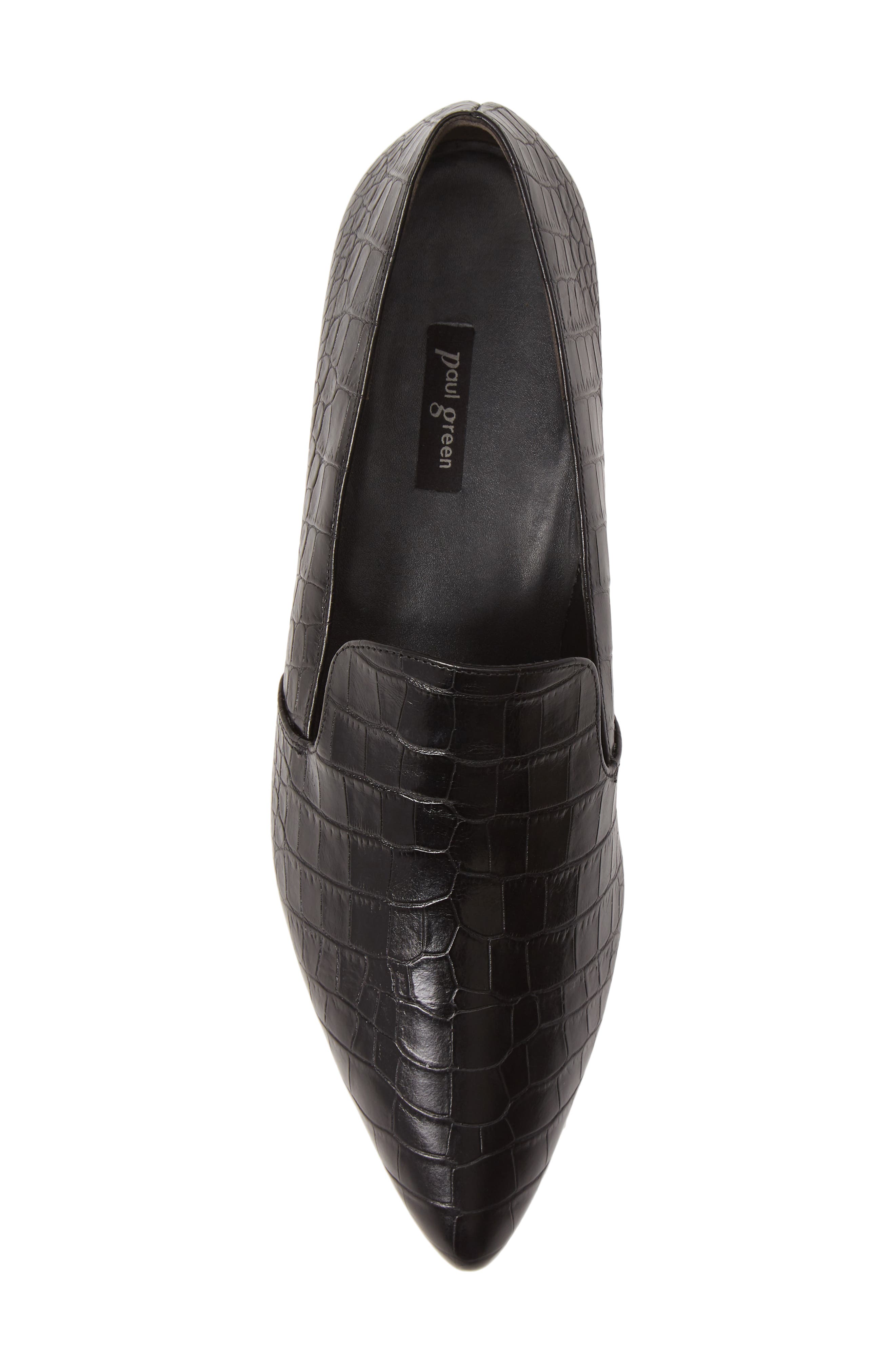 Belinda Pointed Toe Loafer, Alternate, color, BLACK CROCO