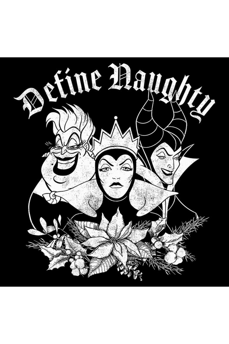 Women's Disney Villains Define Naughty Graphic Tee, Alternate, color, Black