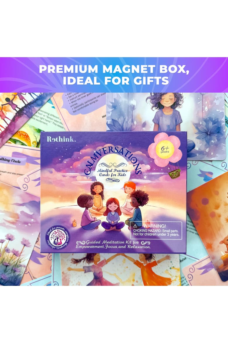 Positive Affirmation and Meditation Kids Cards, Alternate, color, Meditation Kids