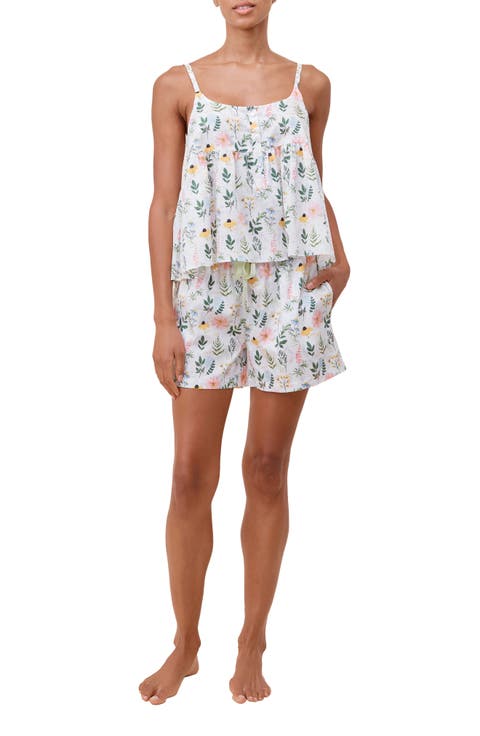 Delphine Floral Cotton Sateen Short Pajamas