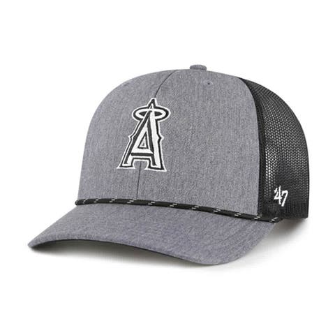 Men's '47 Charcoal Los Angeles Angels Carbon Rope Trucker Adjustable Hat