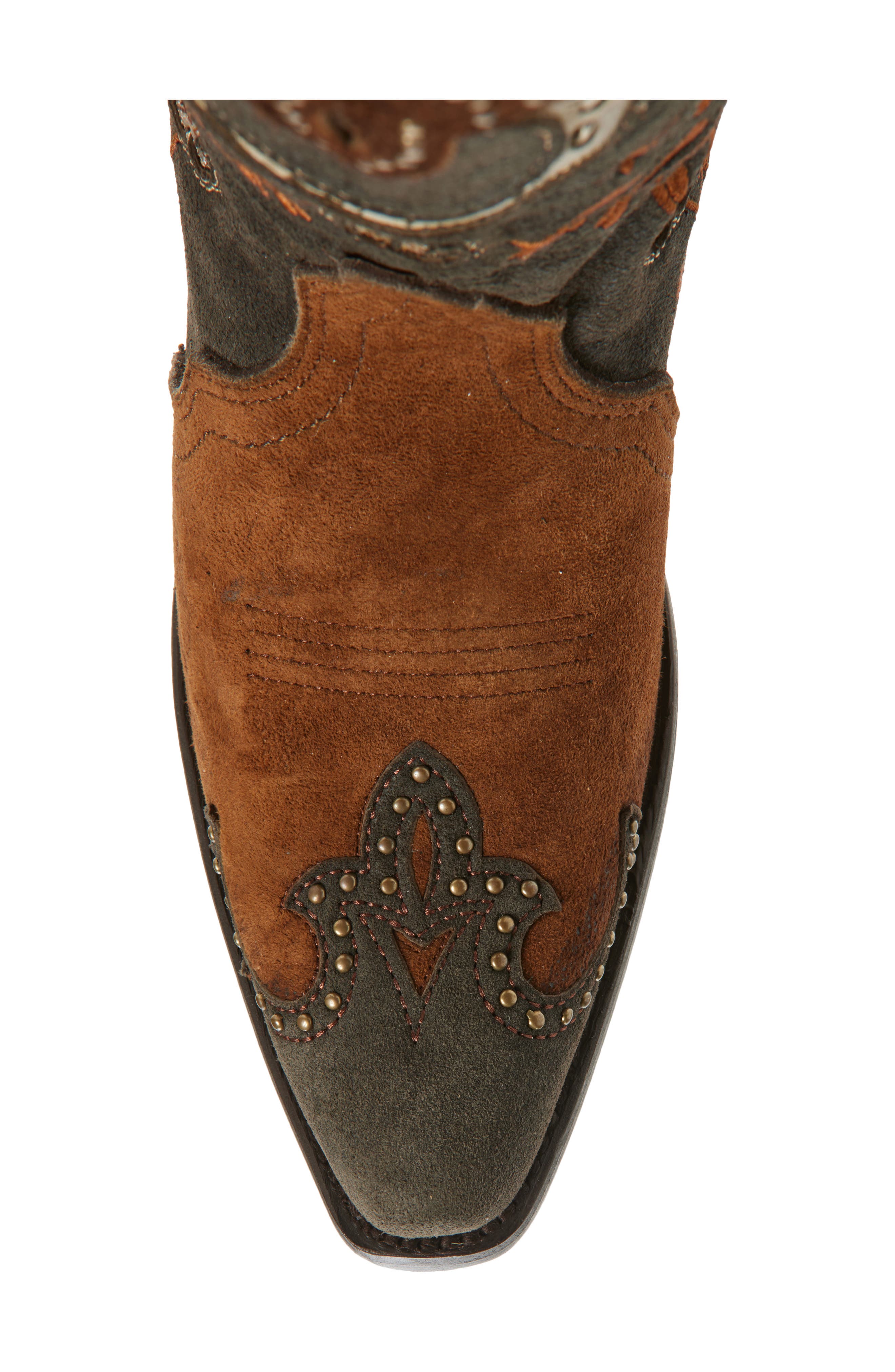 CORRAL Horseshoe Overlay Western Boot, Alternate, color, Brown