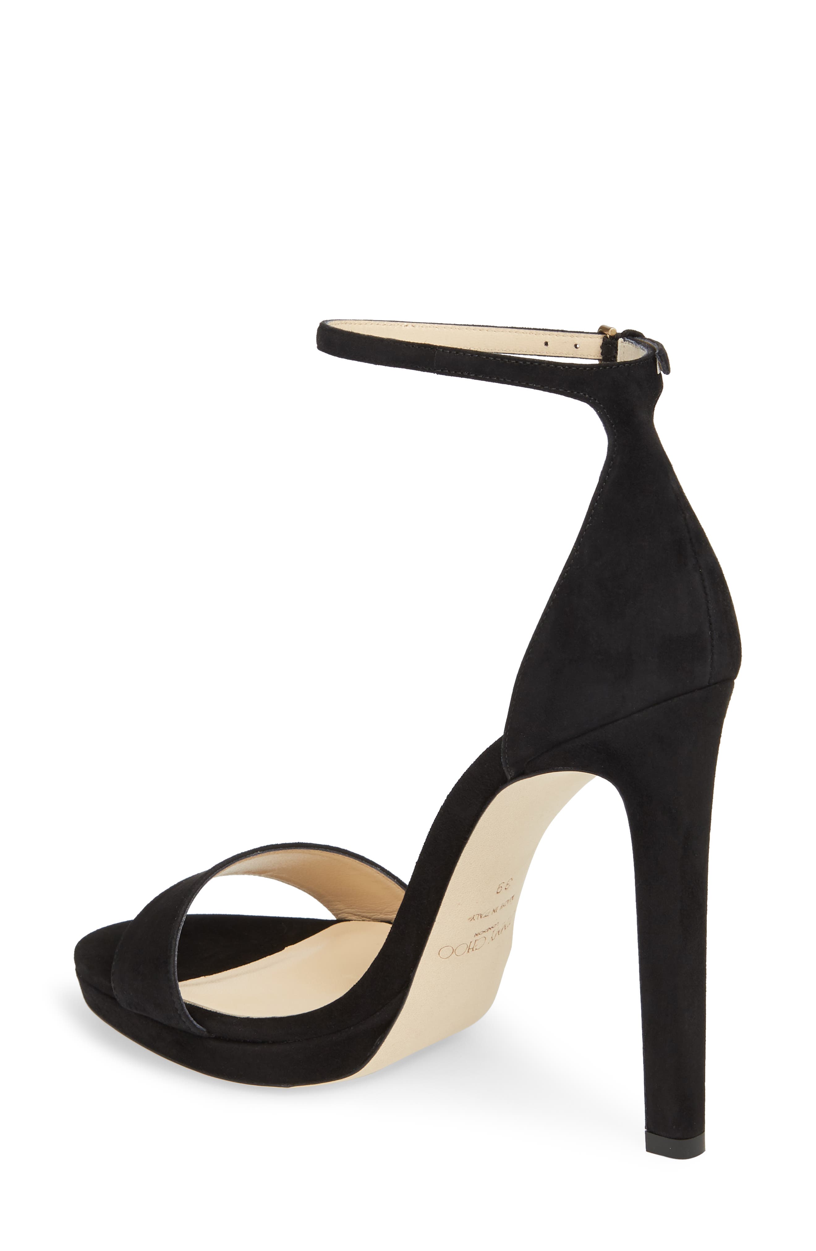 Misty Suede Platform Sandal, Alternate, color, BLACK