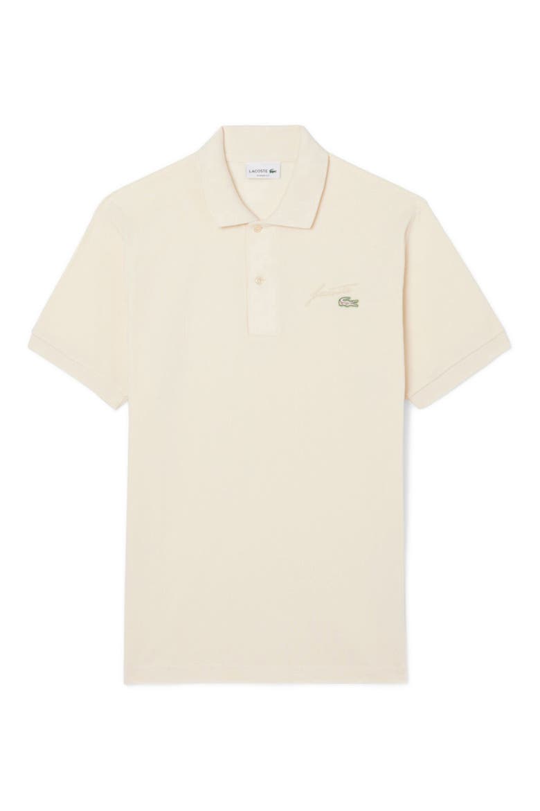 Classic Fit Embroidery Detail Cotton Piqué Polo, Alternate, color, CREAM