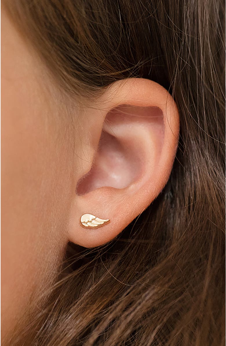 In Season Jewelry 14k Angel Wings Earrings, Alternate, color, Gold