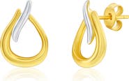 SIMONA Two-Tone Pear Stud Earrings
