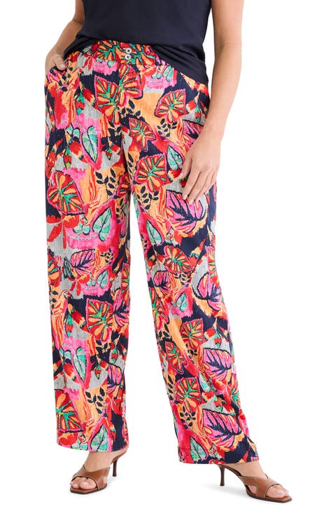 Kauai Garden Wide Leg Pants (Plus)