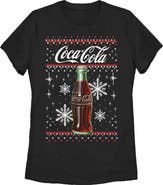 Coca Cola Women's Coca Cola Christmas Bottle Snowflake  Graphic T-Shirt