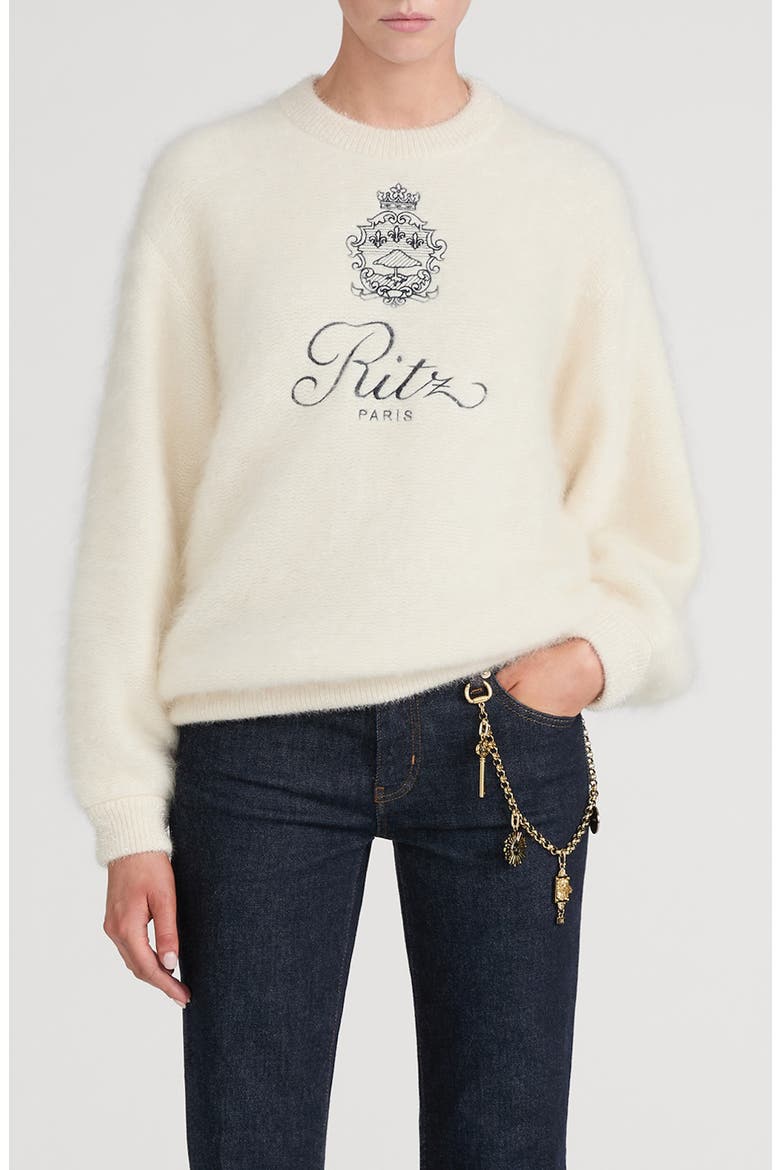 x The Ritz Paris Cashmere Blend Glow Sweater, Main, color, CLOUD