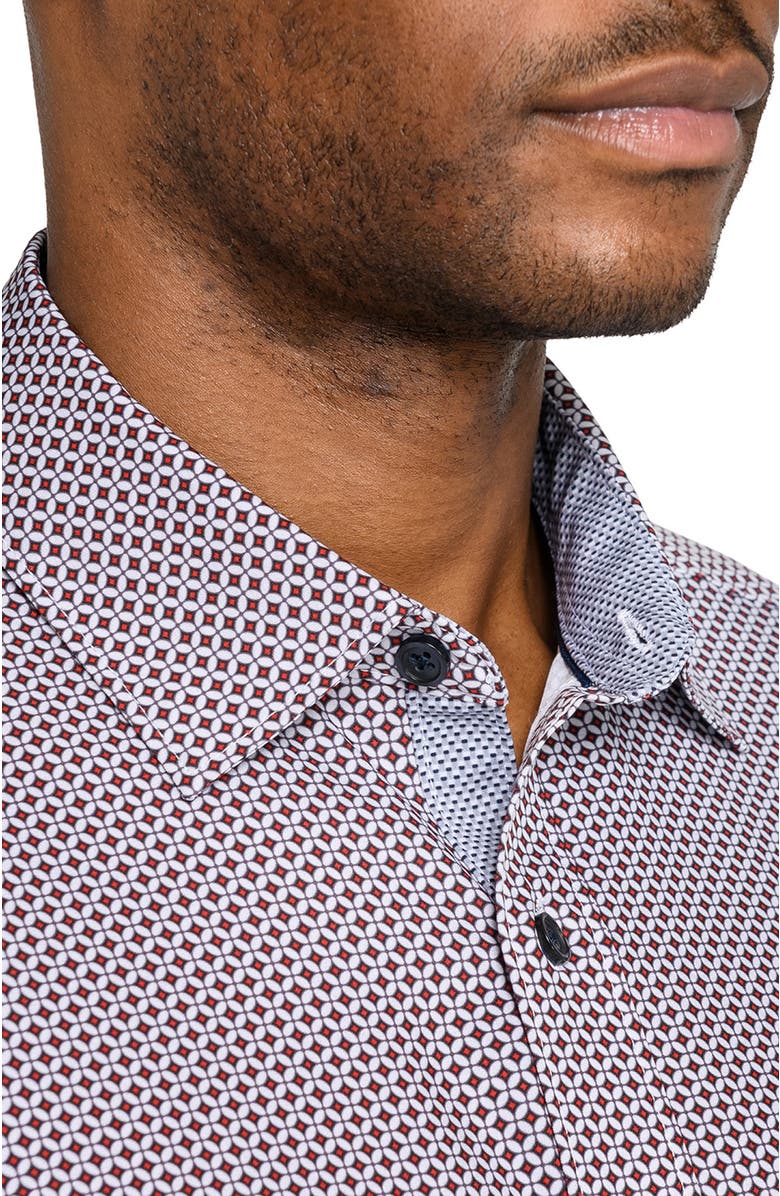 CONSTRUCT Geo Woven Long Sleeve Basic, Alternate, color, White/Red