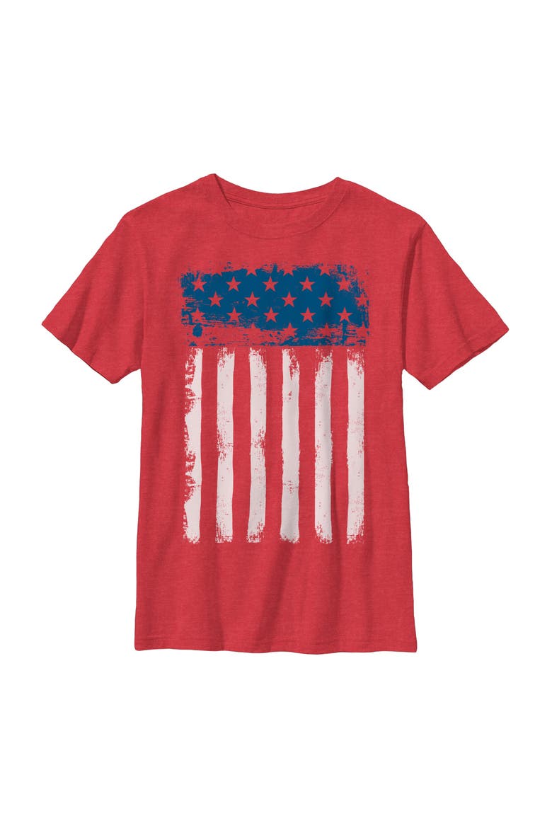 Boy's Lost Gods Fourth of July  Streak American Flag  Graphic T-Shirt, Main, color, Red