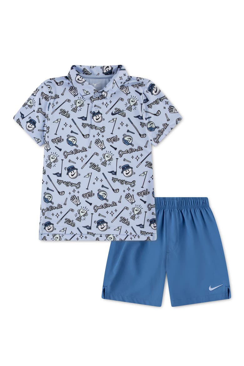 Kids' Dri-FIT Golf Polo & Shorts Set, Main, color, STAR BLUE