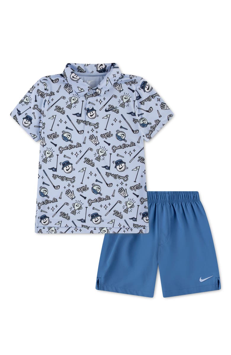 Nike Kids' Dri-FIT Golf Polo & Shorts Set, Main, color, Star Blue