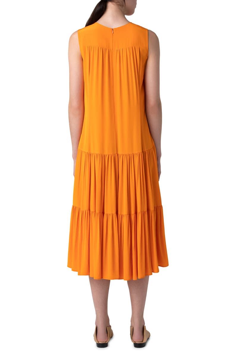 Akris punto Sleeveless Tiered Midi Dress, Alternate, color, 