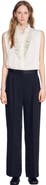 SANDRO Mixed-material satin trousers