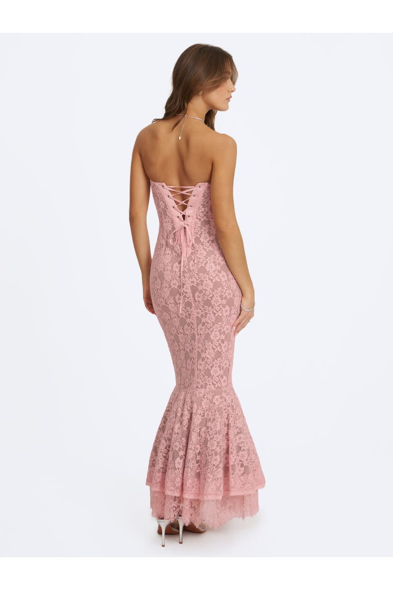 Rosalyn Lace Sweetheart Maxi Mermaid Dress, Alternate, color, Pink