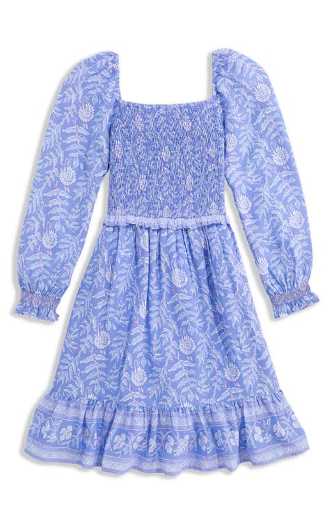 Kids' Lena Long Sleeve Smocked Dress