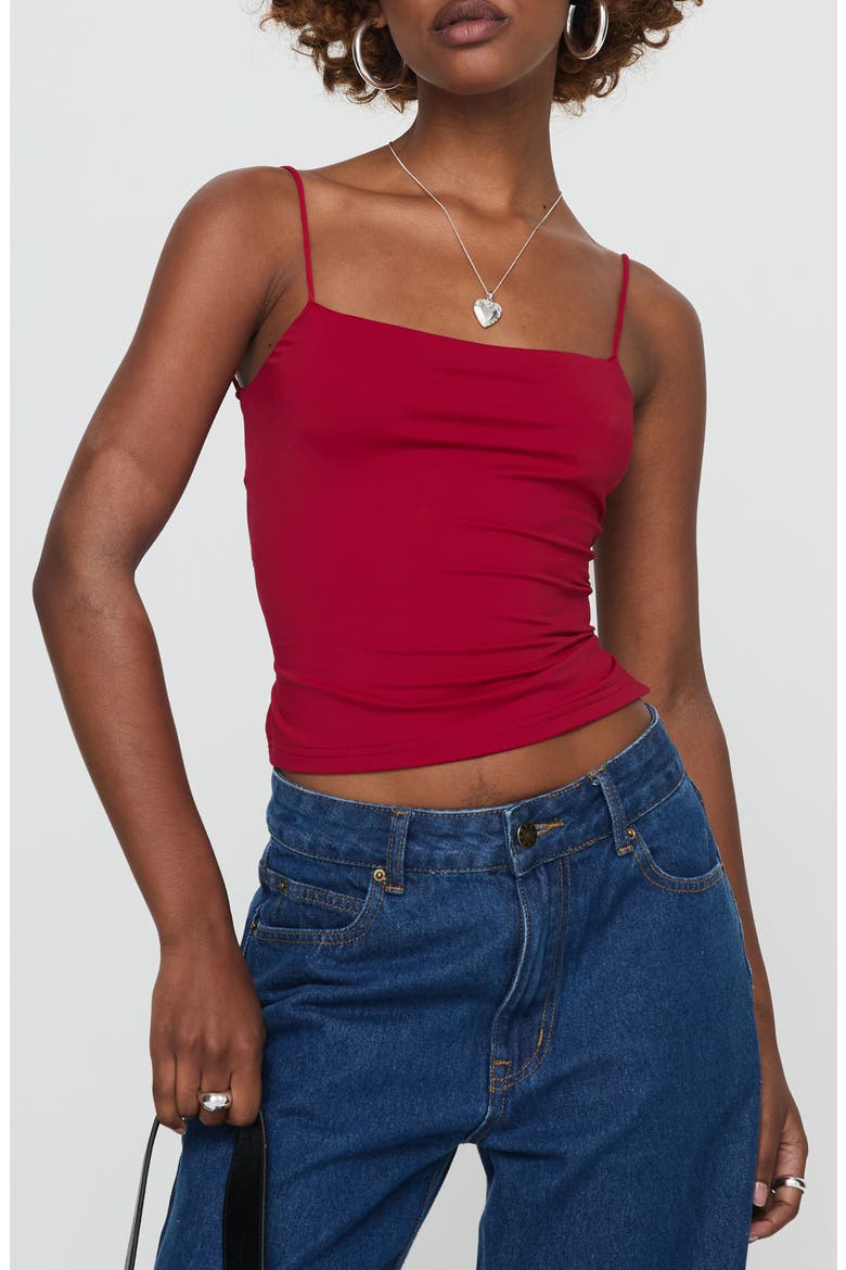 Elissa Lace-Up Back Camisole, Main, color, RED