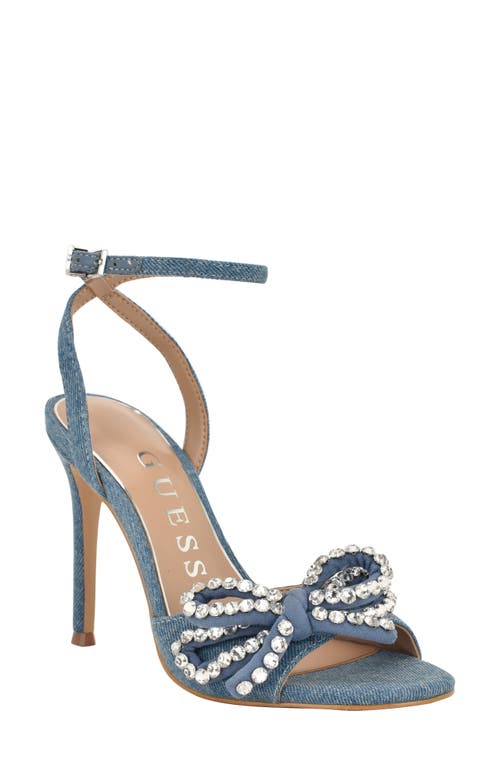Guess Charm Ankle Strap Sandal In Blue