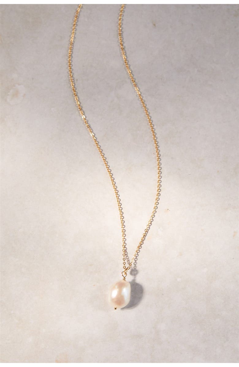 Set & Stones Adelle Pearl Necklace, Alternate, color, Gold / White