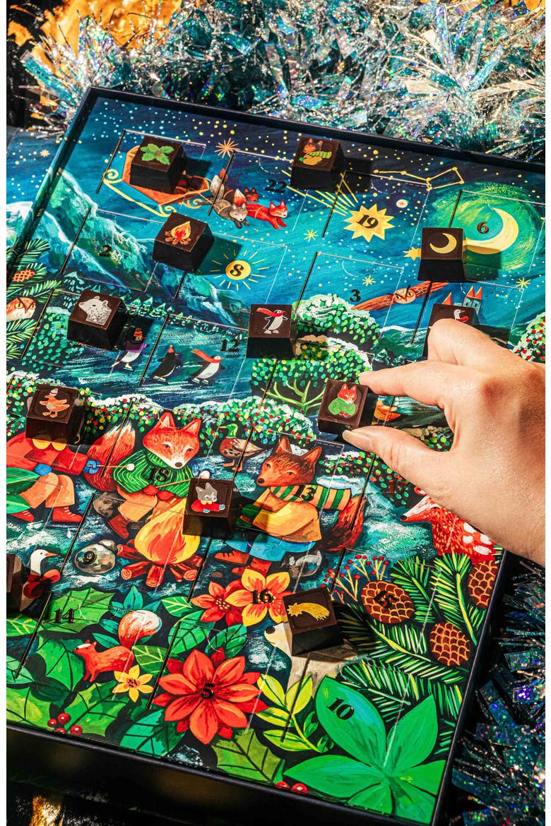 Winter Fox Chocolate Advent Calendar, Alternate, color, BLUE TONES
