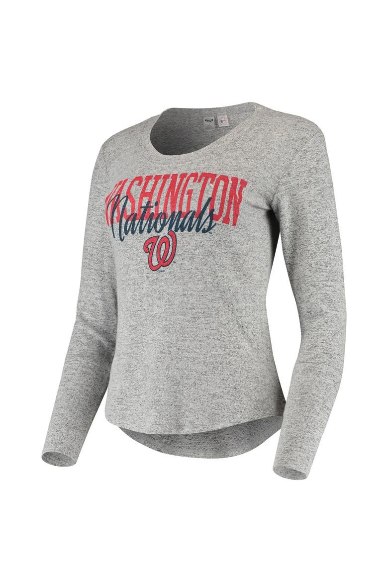 Women's Concepts Sport Heathered Gray Washington Nationals Tri-Blend Long Sleeve T-Shirt, Alternate, color, Gray