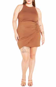 City Chic Roxie Ruched Sleeveless Dress