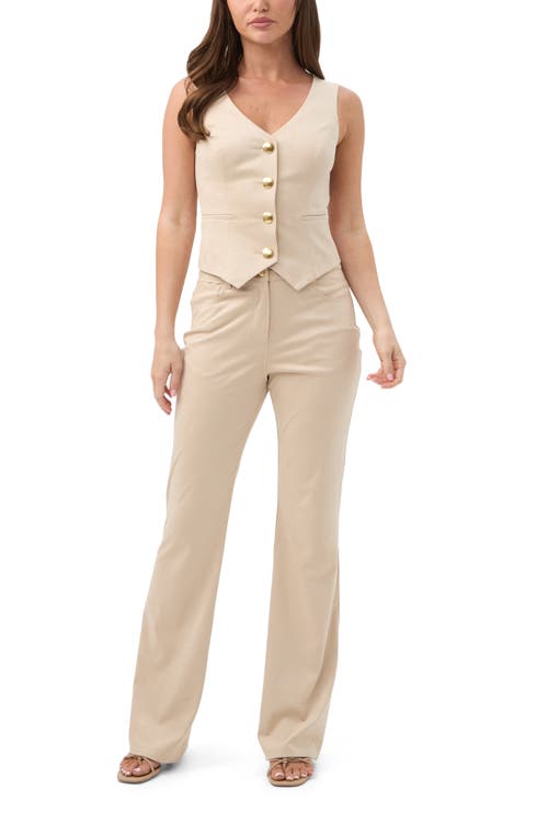 Trina Turk Kofi 2 Faux Suede Vest In Brown