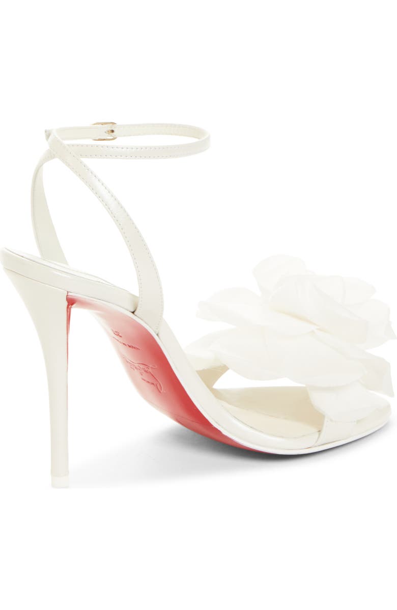 Christian Louboutin Miss Z Flora Ankle Strap Sandal, Alternate, color, Bianco/ Ivoire/ Lin Snow