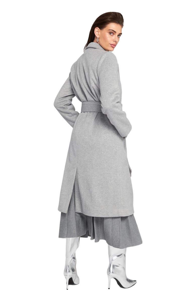 ELLE Collection Melton Wrap Coat Belted/Wrap, Alternate, color, Grey