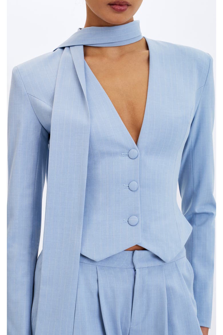 Renley Pinstripe Peplum Blazer, Alternate, color, Sky Blue
