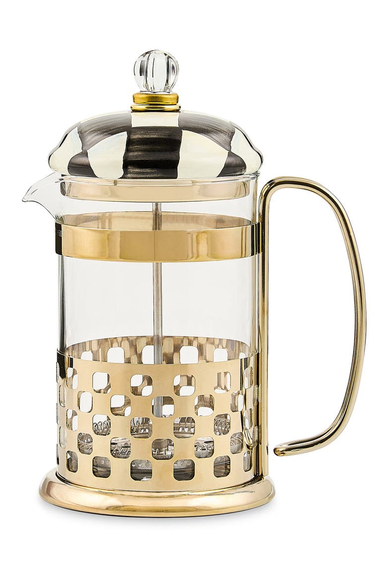 Courtly Check French Press, Main, color, BLACK