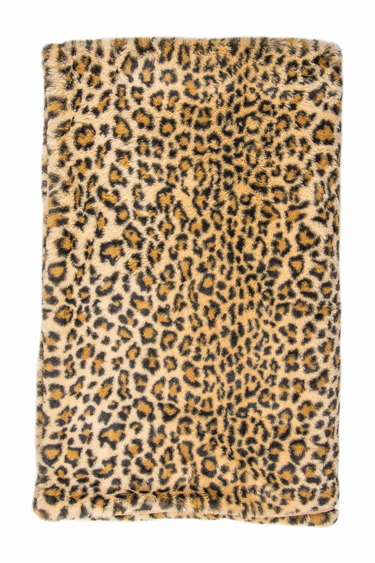 LUXE Burke Leopard Print Faux Fur Throw - 50" x 60"